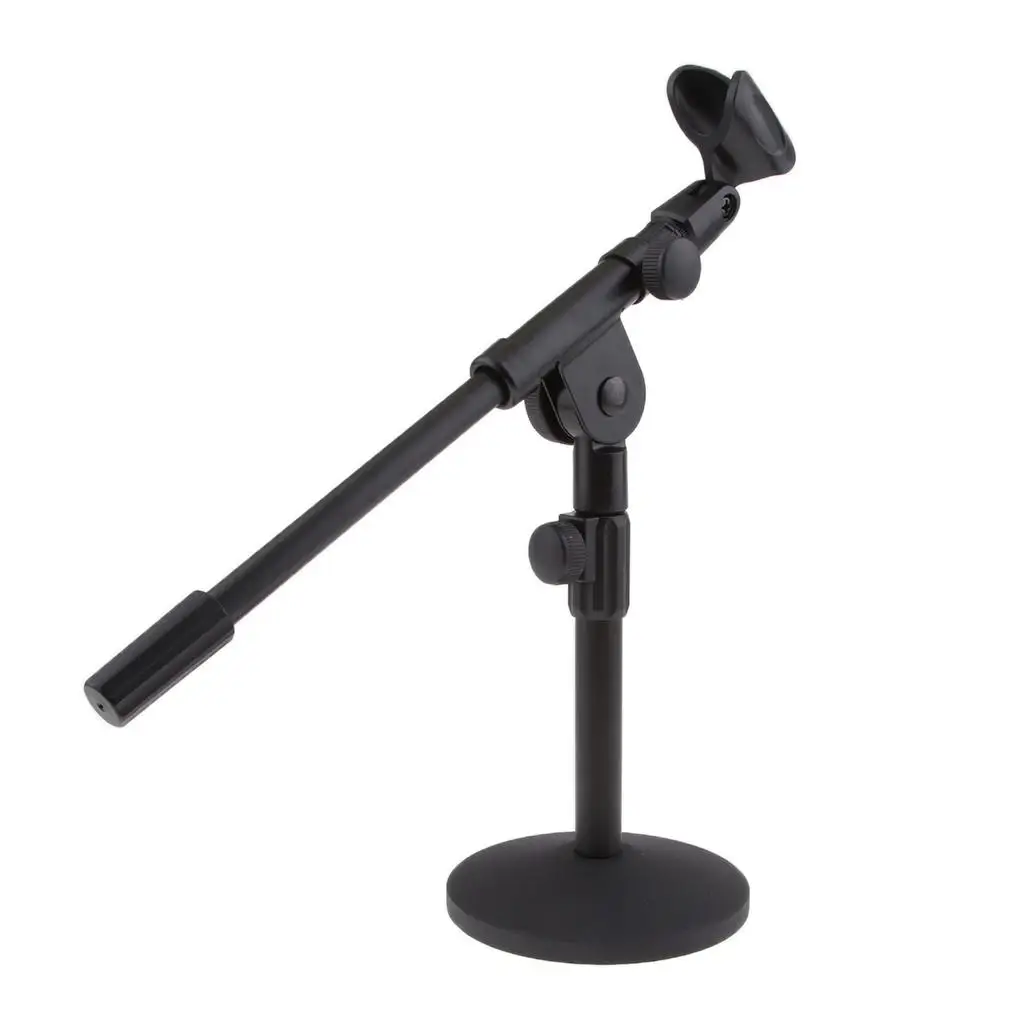 Universal Adjustable Tabletop Mic Holder 13inch ,Base Dia 5.12inch for Radio Broadcasting Studio,Stages, And TV Stations