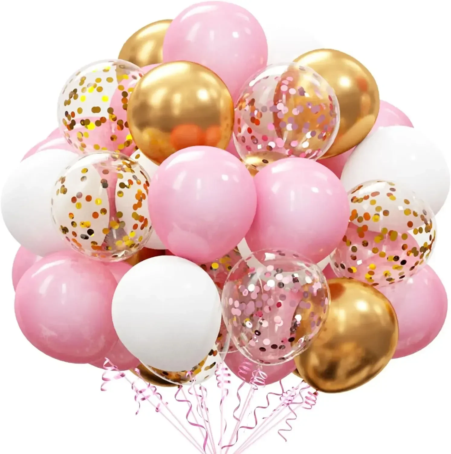 Roségold Konfetti Latex Luftballons Kit,12 Zoll Luftballons Party liefert für Geständnis Hochzeit Mädchen Geburtstags feier Dekoration