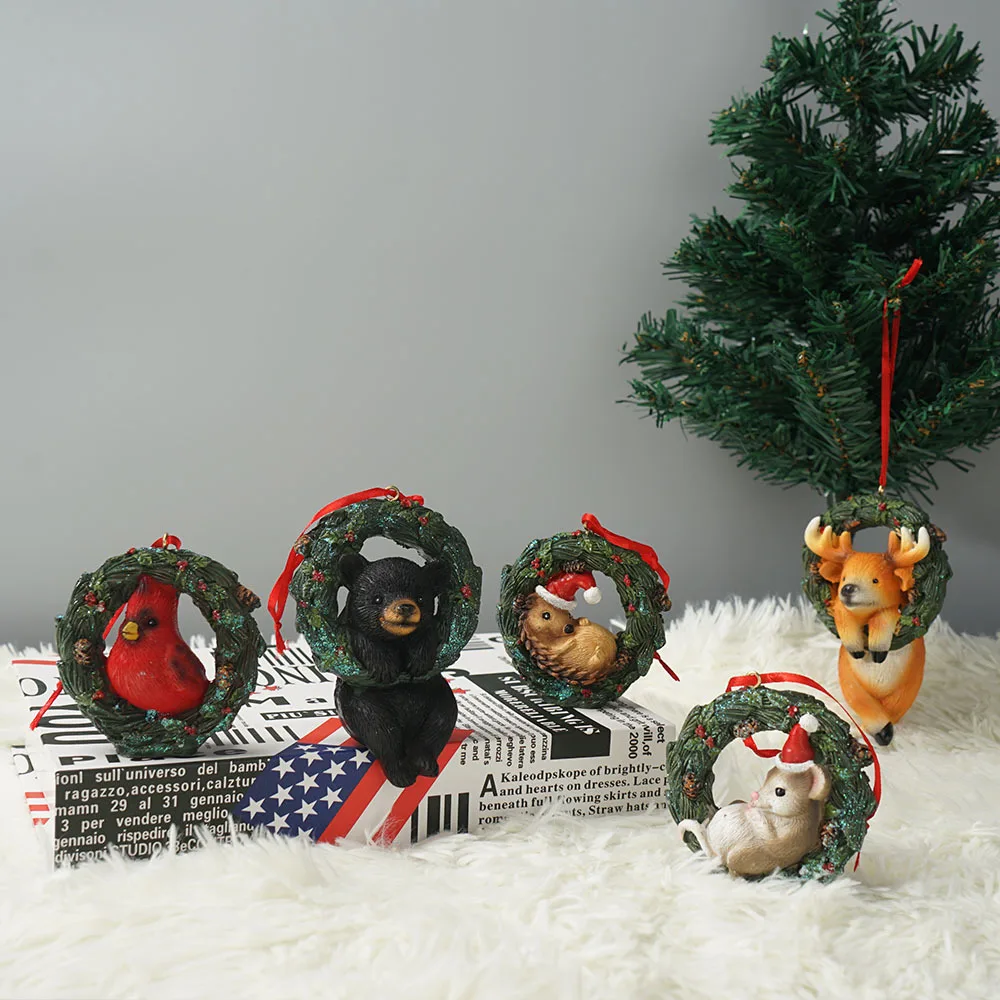 

Christmas Party Decoration Creative Cute Resin Elk Gingerbread Man Christmas Tree Decoration Doll Small Pendant