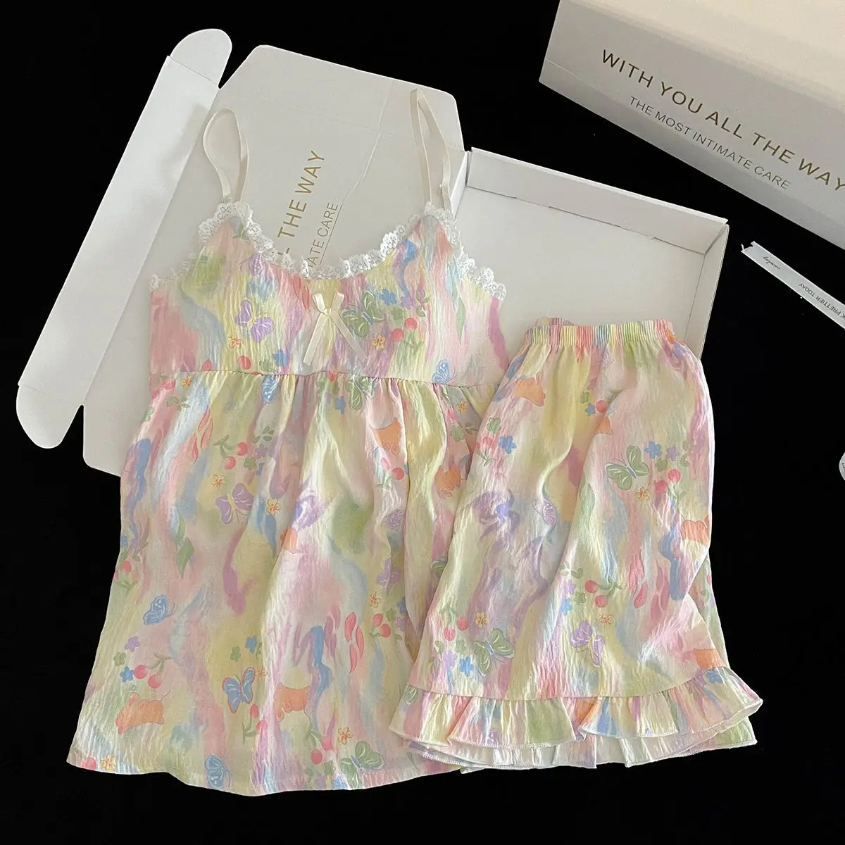 Set Sexy Women Summer Pajamas Sleeveless Sleepwear Trousers Sets Short Sleeve Sleepwear Women's Pajama Sleeping Sleep Lounge image 4