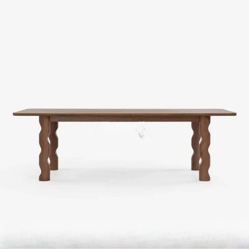 LHH  retro medieval solid wood dining table light luxury simple desk