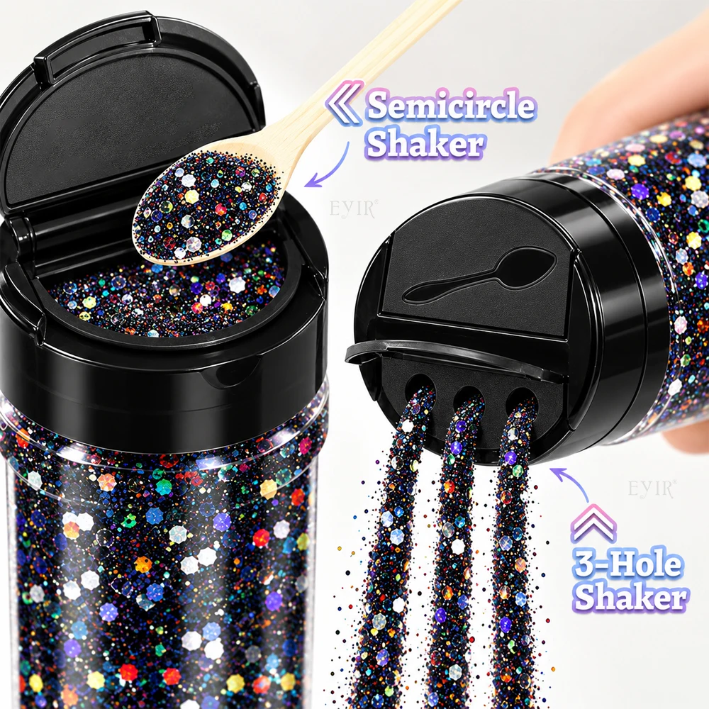 Black Holographic Glitter Set - Resin Glitter Pack ulasan dan harga