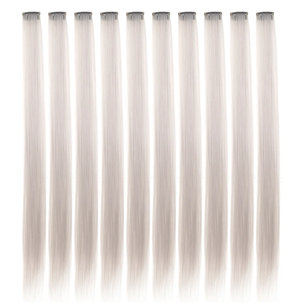 10PCS/Pack Colored Party Highlights Clip in Hair Extensions