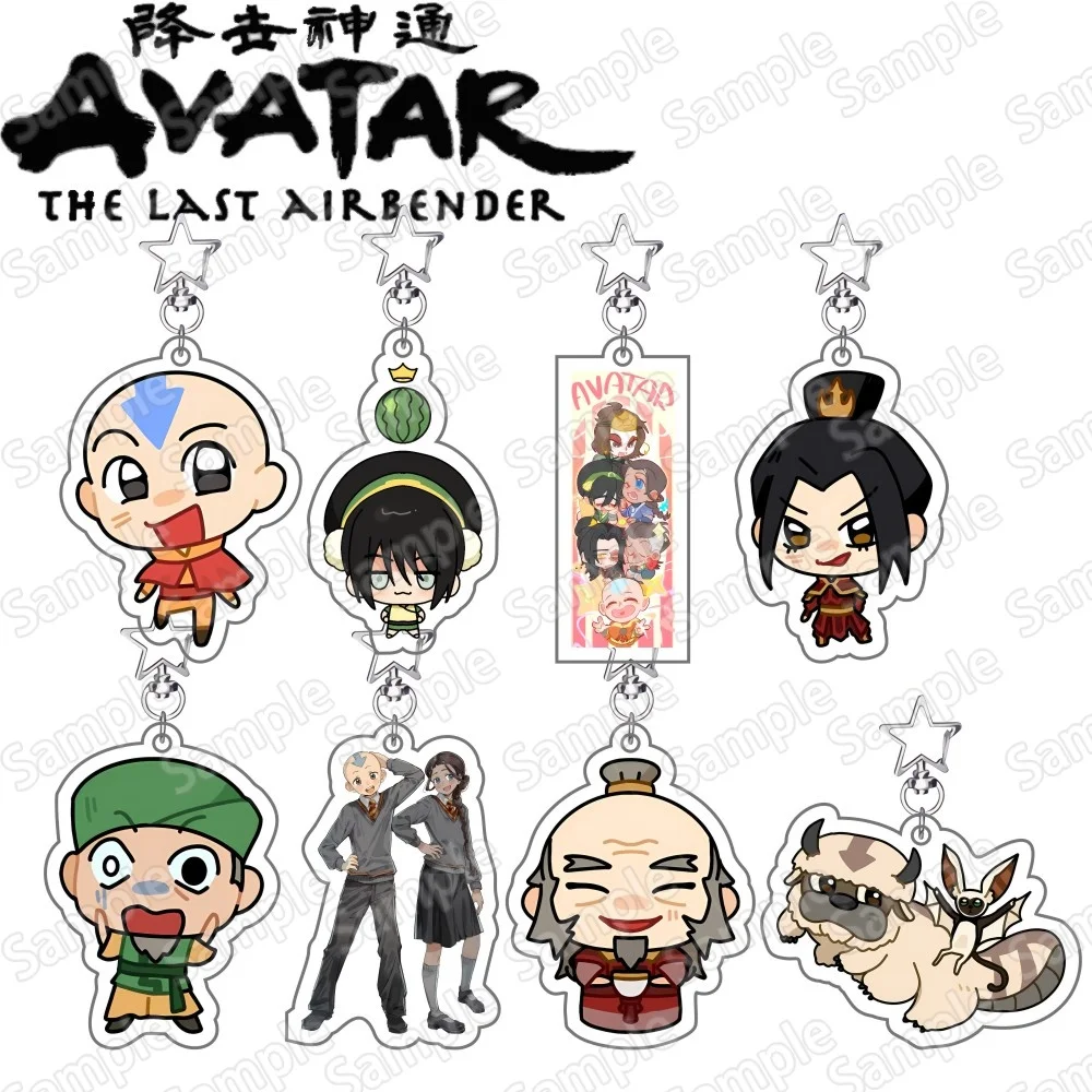 Anime Avatar The Last Airbender New 6CM Chibi Acrylic Stand Keychain Aang Katara Zuko Anime HD Print Desktop Decor Collectible