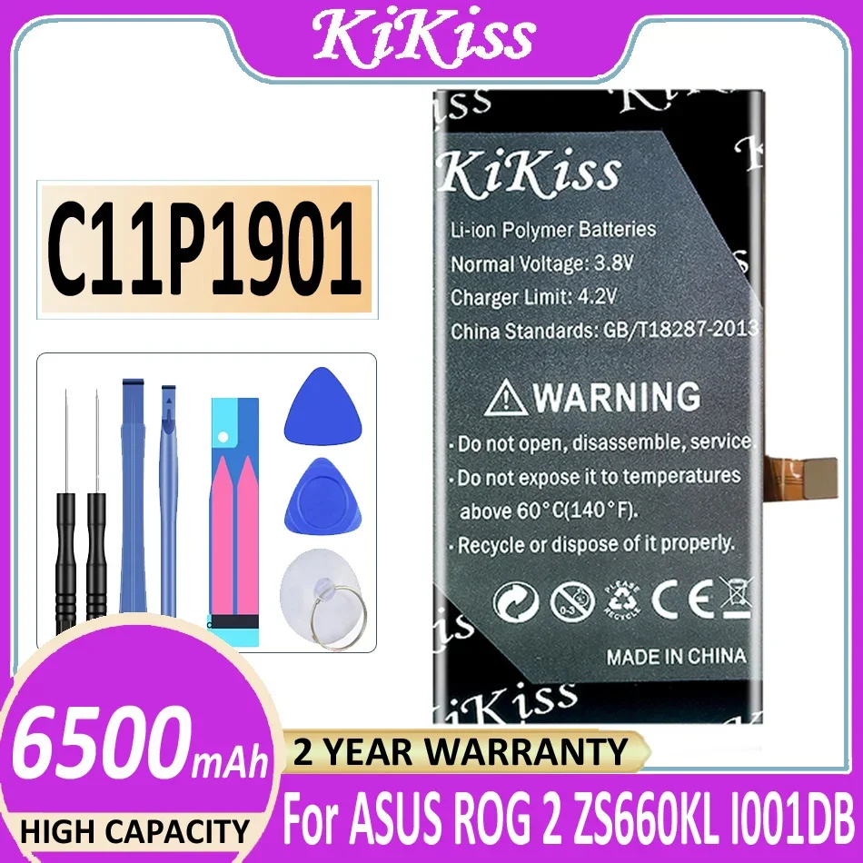 

KiKiss Battery C11P1901 6500mAh For ASUS ROG 2 ROG2 Game Phone ZS660KL I001DB Bateria