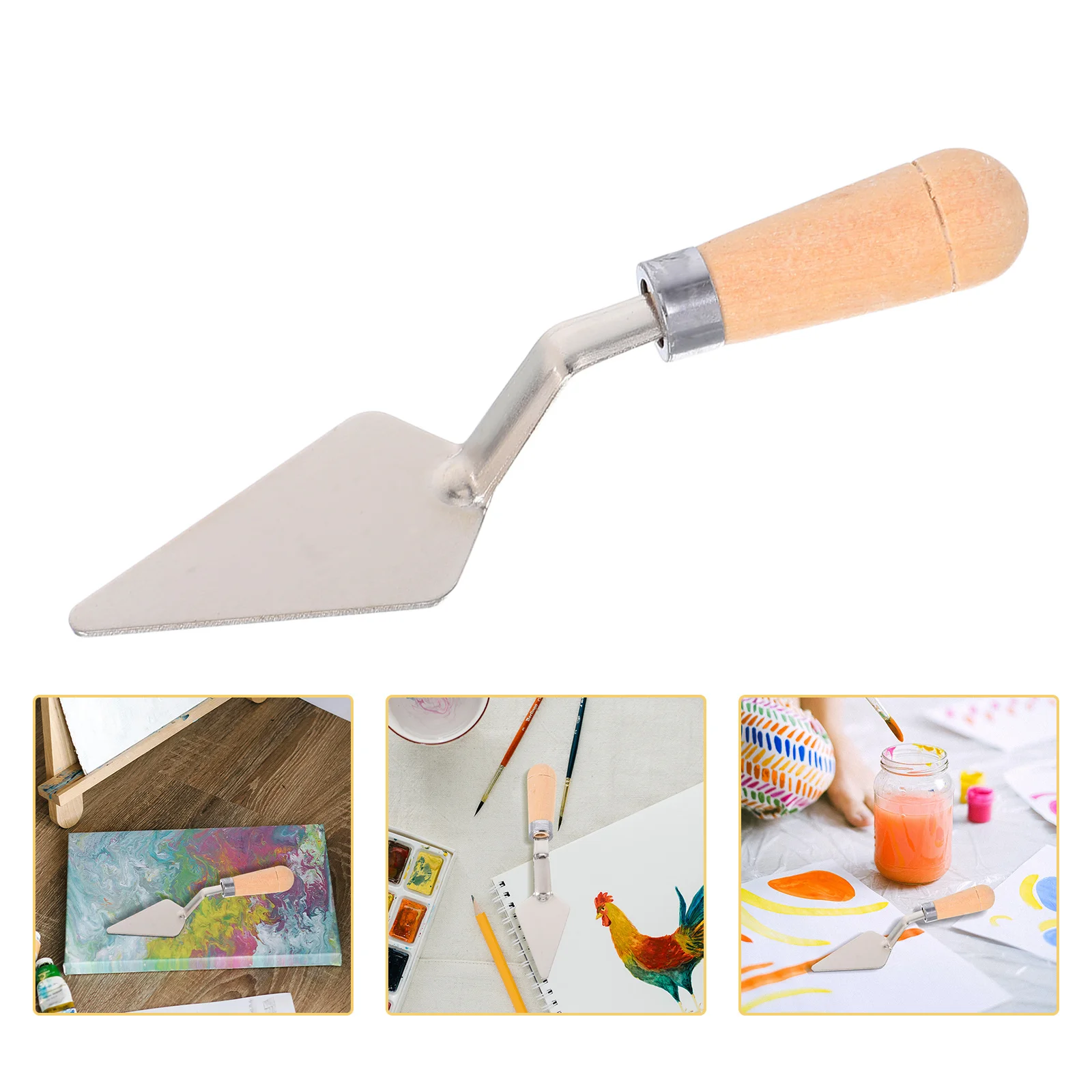 

8Pcs Stainless Steel Art Palette Knife with Wood Handle Professional Grade Painting Spatula for Thick Paint Application Texture