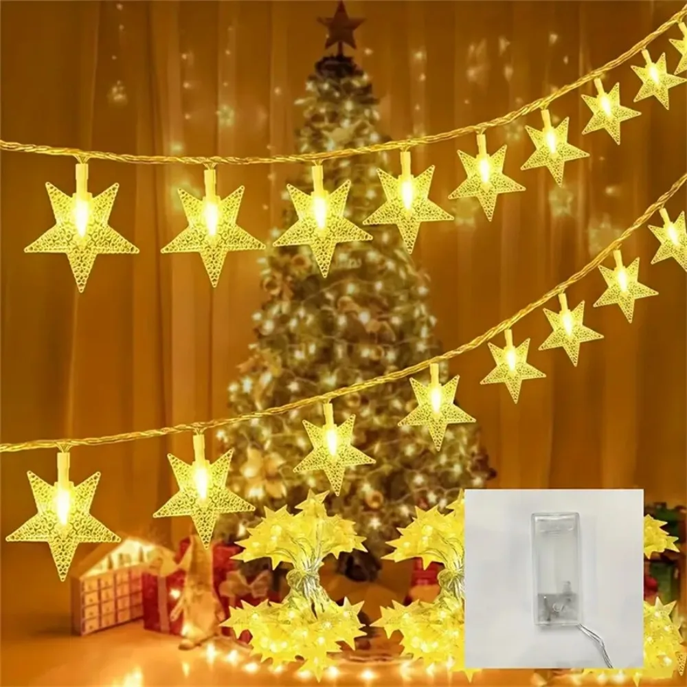 

1PC 1.5M10LED/3M20LED star string light,powered by AA batteries(excl),used for room and Ramadan decoration