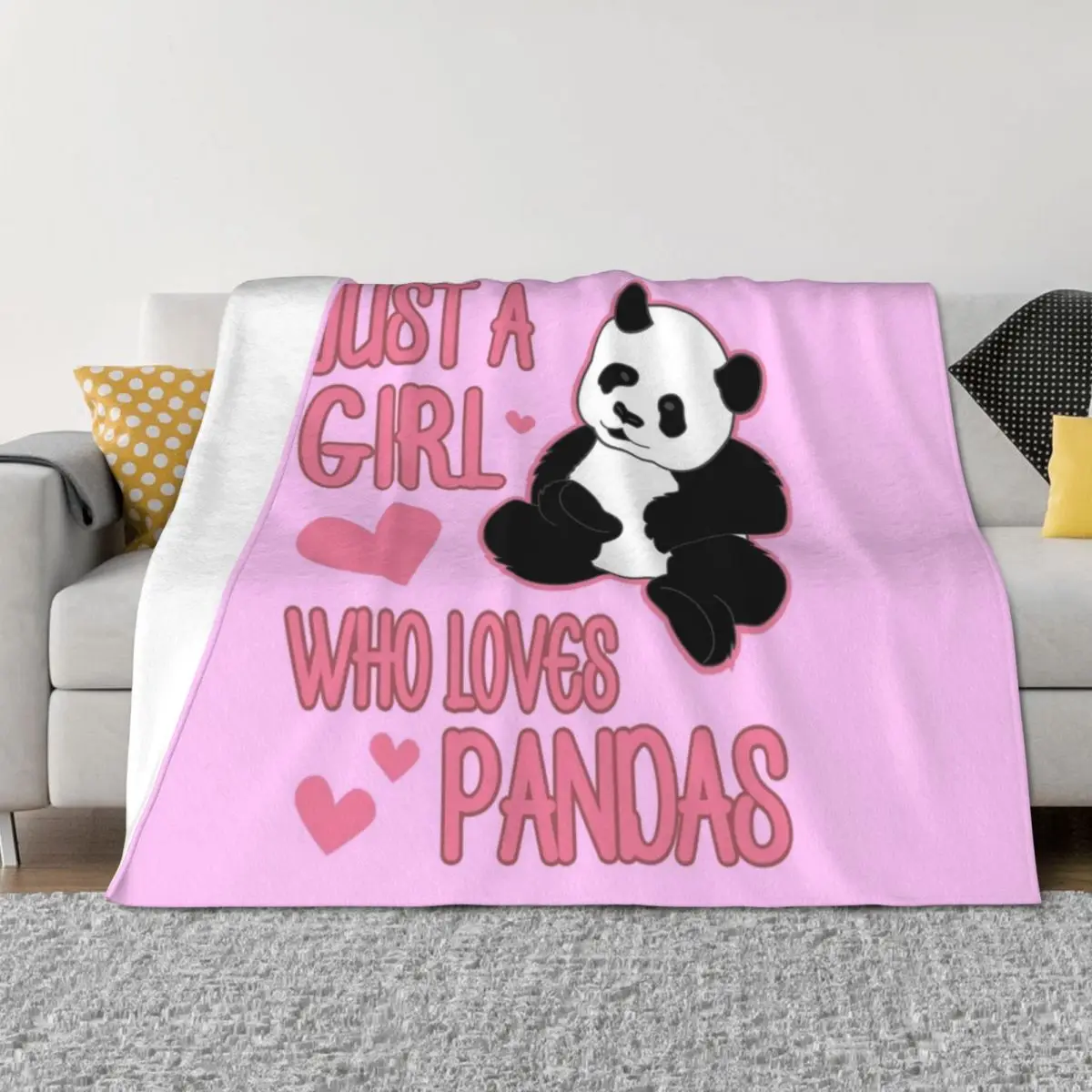 

Just A Girl Who Loves Pandas Best Cute Gift print Throw Blanket Travel Decoratives wednesday Decorative Sofa Blankets