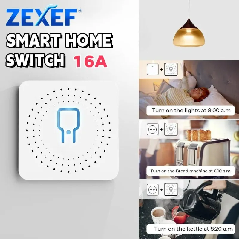 

ZEXEF Smart Switch App WiFi Remote Alexa Voice Control Double Control Wireless Switch Cassette Breaker Smart Home Automation