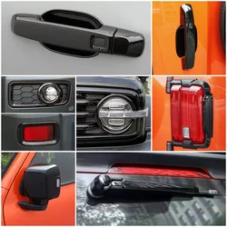 For GWM Tank 300 2022 2023 Accessories Black Door Handle Rearview Mirror Glass Wiper Foglight Headlight Taillight Cover Trim