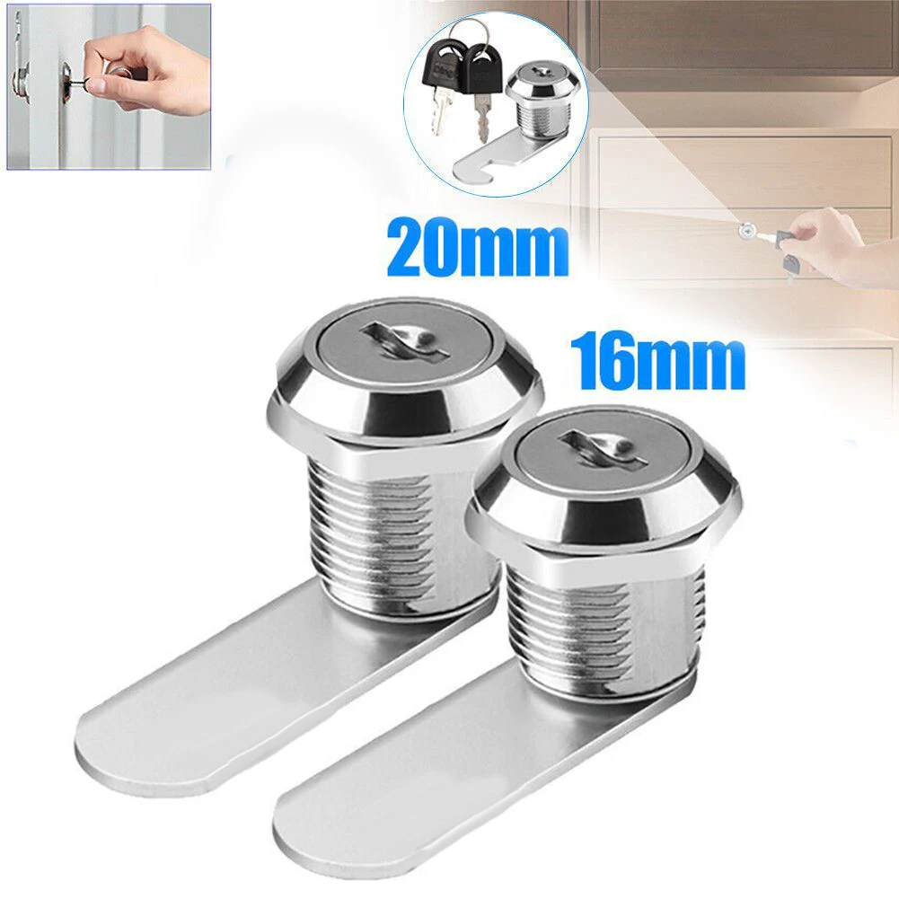 2pcs 16/20mm Cam Lock Security Lock Door Mail Box Furniture Locker With Keys DIY Cabinet Tools Easy Installation