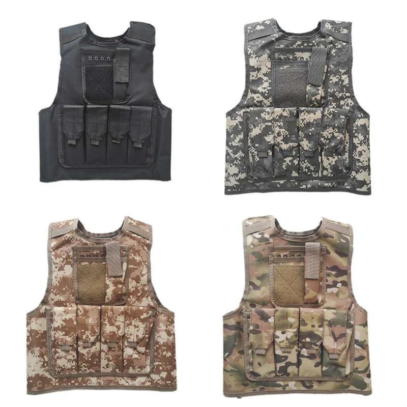 Children Combat Training Vest KidS Outdoor CS Vest Airsoft Paintball Camouflage Uniform Tactical Waistcoat Shooting Protect Gear