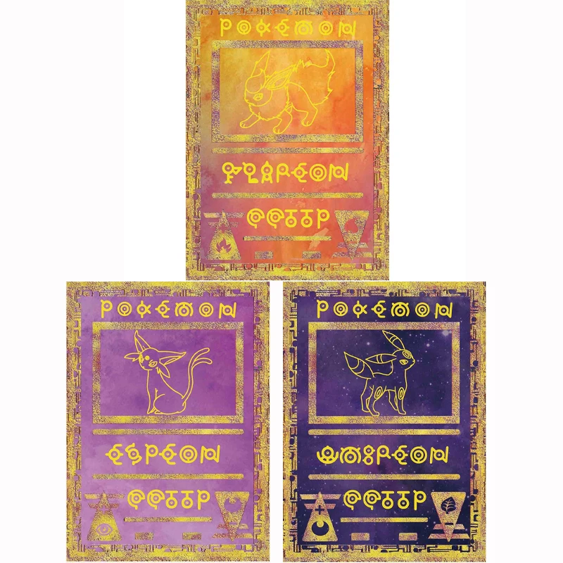 

3pcs/set Flareon Espeon Umbreon Totem series 04 DIY self-made Rough Flash Card Anime Game Collection Card Gift Toy 63*88mm
