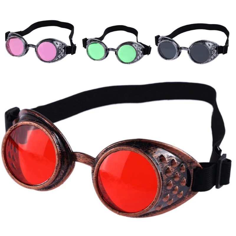 Vintaeg Steampunk Goggles Glasses Halloween Face Mask Novel Funny Eyewear Cosplays Costume Funny Goths Eyeglasses