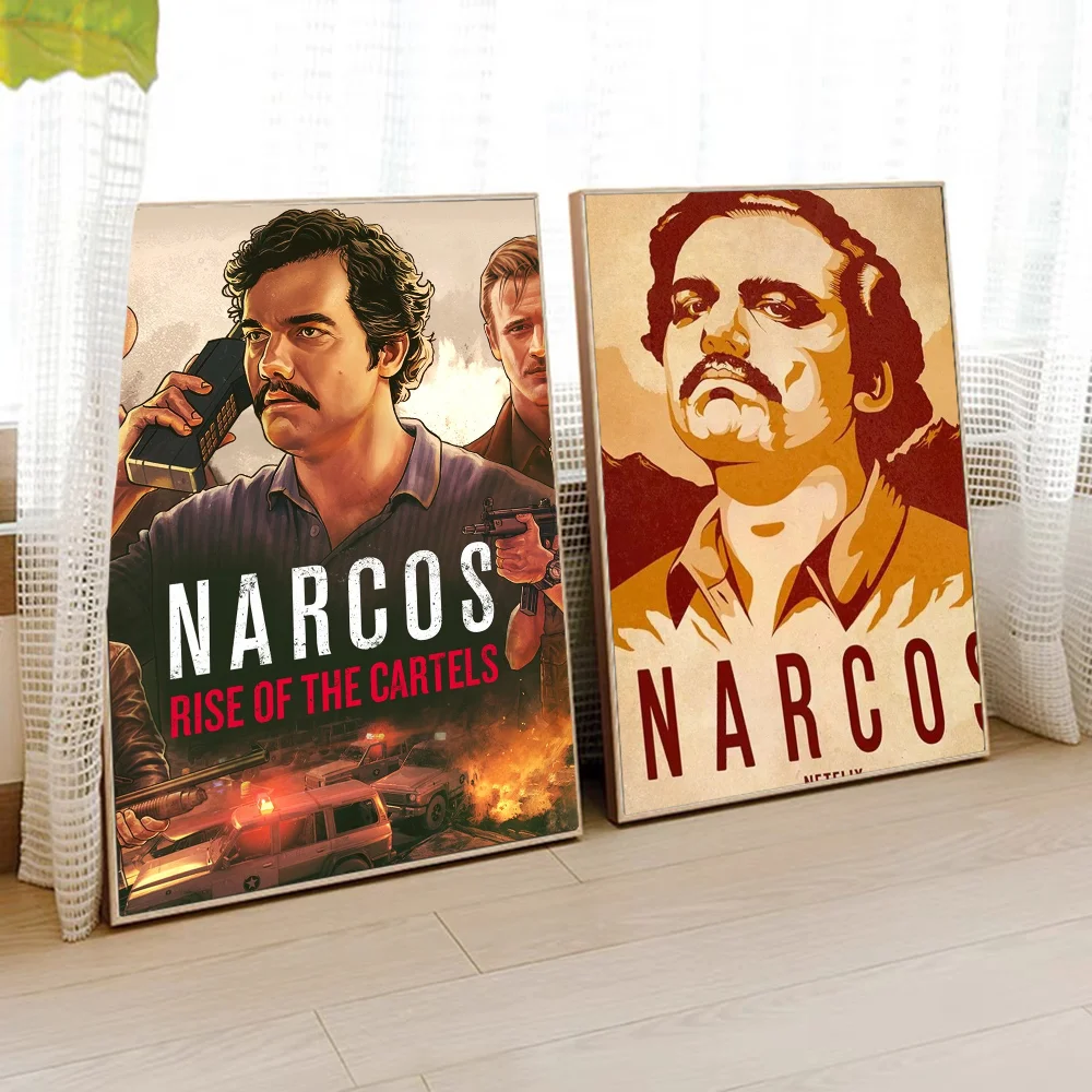 Narcos TV Series Pablo Escobar Classic Movie Posters Waterproof Paper Sticker Coffee House Bar Decor Art Wall Stickers