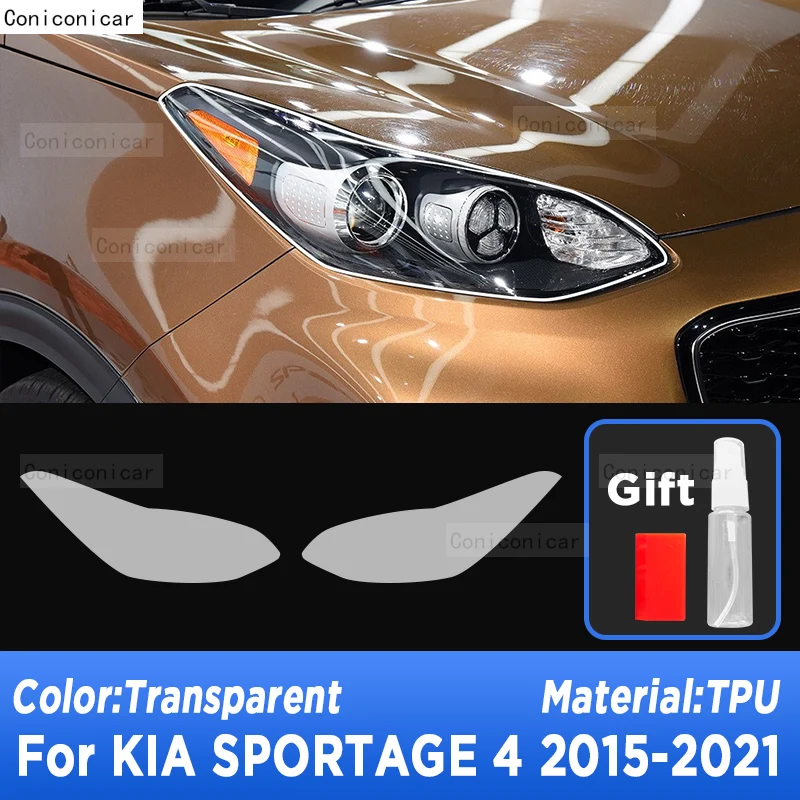 For KIA Sportage 4 2016-2021 Car Exterior Headlight Anti-scratch Front Lamp Transparent TPU Protective Film Sticker