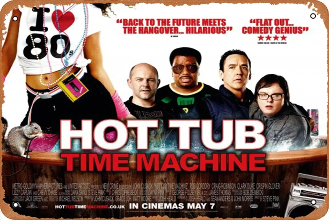 Hot Tub Time Machine (#4 of 5) 2010 Vintage Metal Tin Sign 12 x 8 Inches Poster Movie Poster