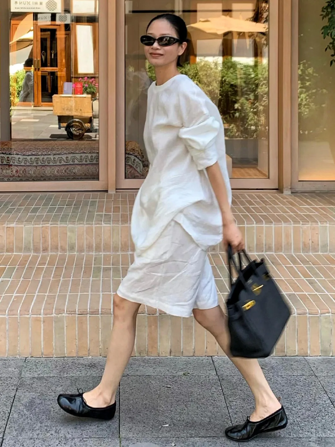 

Casual Cotton Linen Set Women Summer Lazy Style Breathable Five-Point Shorts T-Shirt Two-Piece Set Loose Fit round Neck Long ...