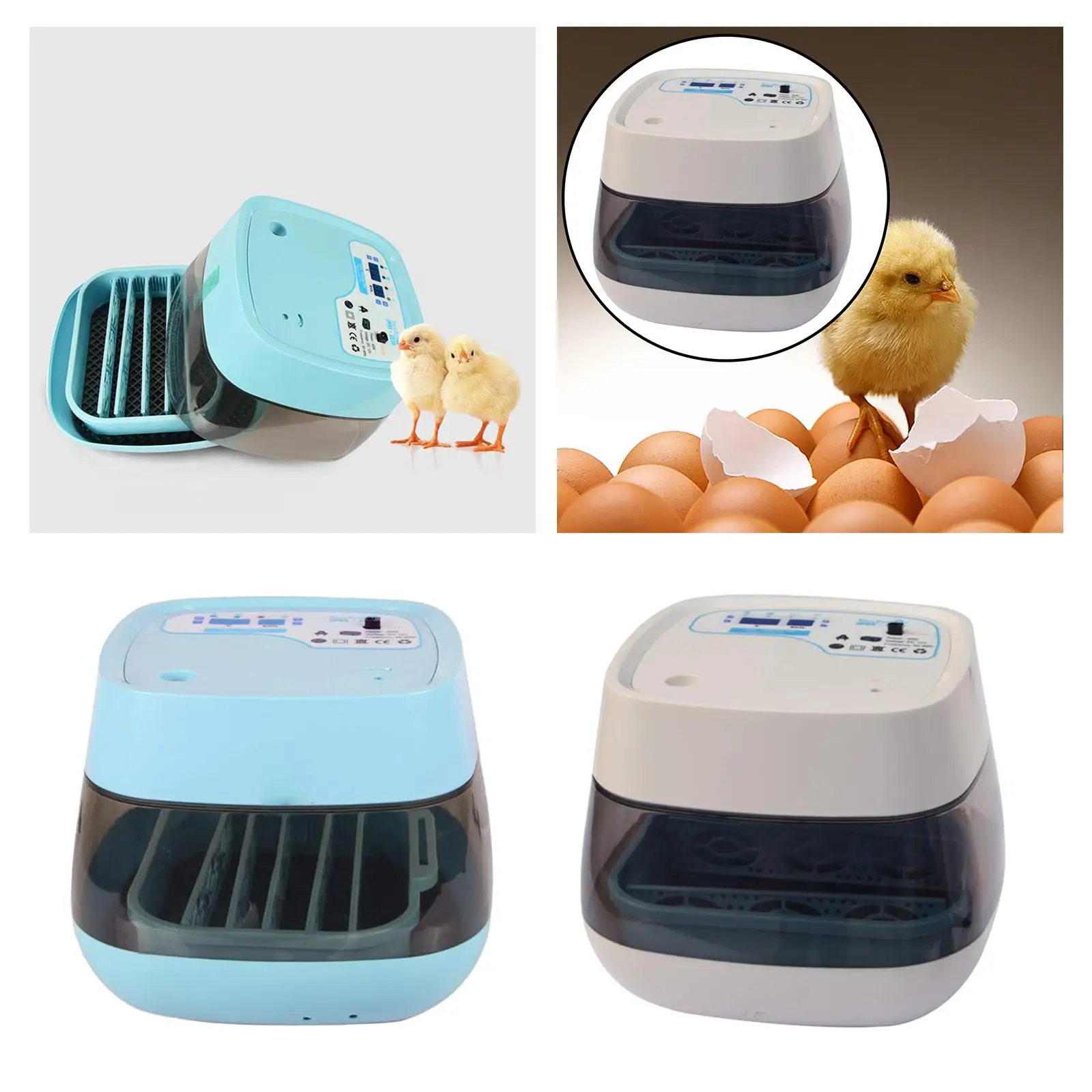 16 Egg Incubator Lightweight with Automatic Egg Turning Poultry Hatching Machine Egg Candler for Goose Quail Pigeon Birds Duck