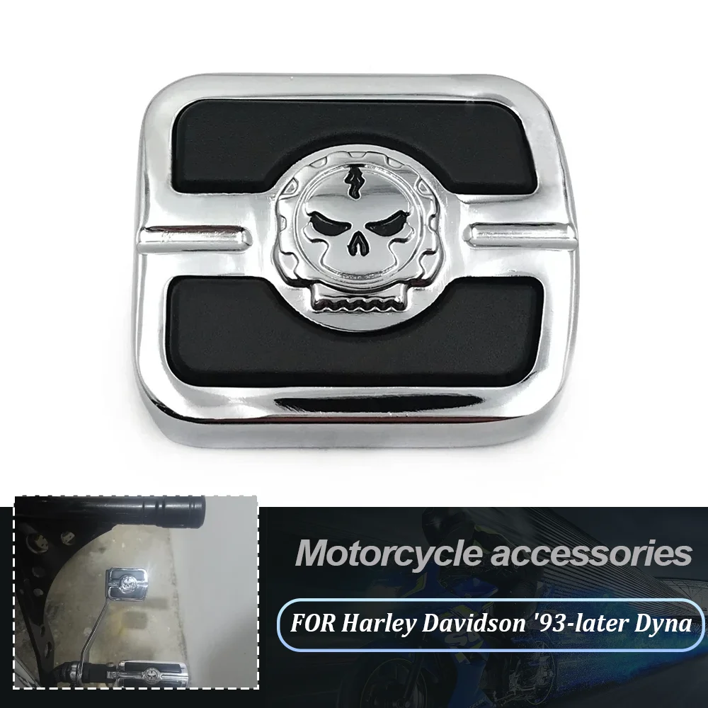 For Harley Night Train Springer Softail Custom FXSTC CHROME Motorcycle Accessories Skull Small Brake Pedal Pad Anti Slip Pedal