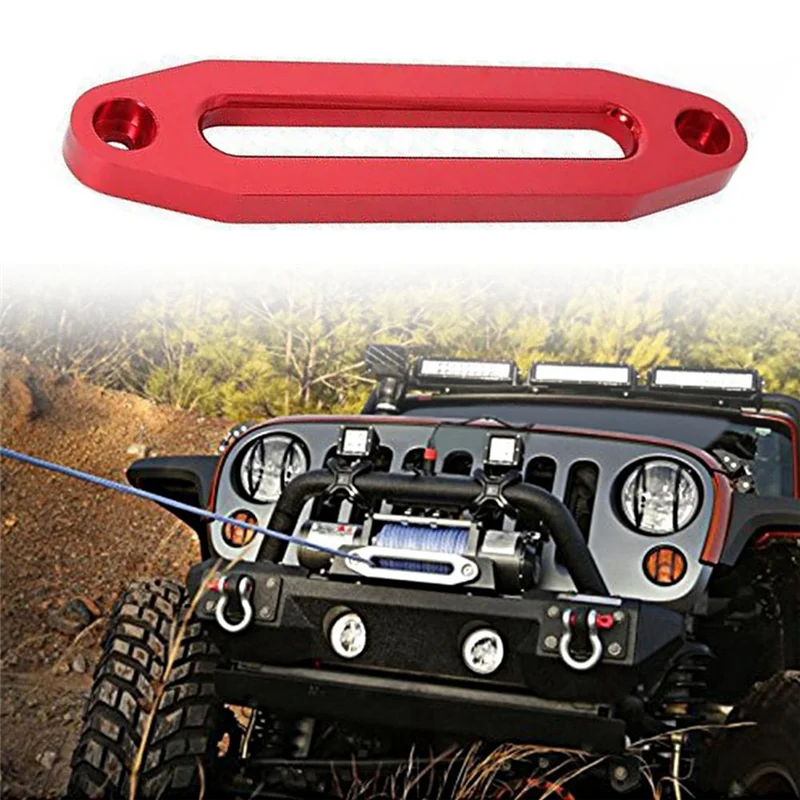 10 Inch 12000 DBS Winch Rope Guide Hawse Aluminum Fairlead for Off Road 4WD Rope Silver Rope Guide Wire Guide Red