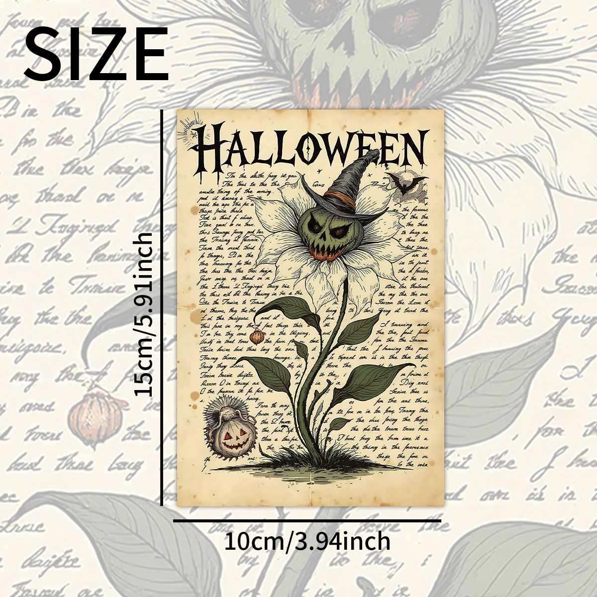 20 Stück Vintage Hexen-Halloween-Postkarten, Gruselige Halloween-Ikoneografie, Junk-Journal-Collage, Halloween-Party-Hintergrund-Dekorationskarten – Detail 6