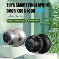 Wafu Tuya WiFi Cross-border Fingerprint Lock Smart Spherical Door Lock Indoor Wooden Door Bedroom Apartment Office Password Lock