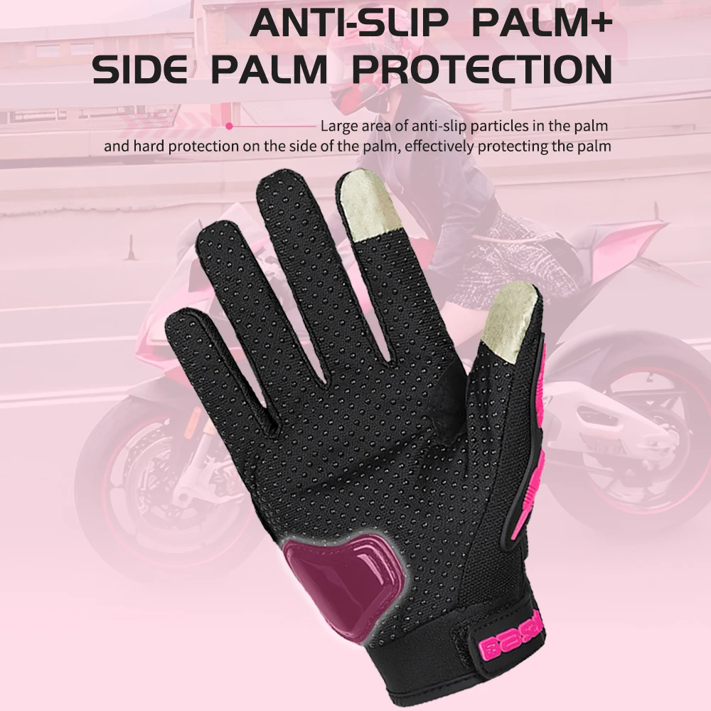 Guanti da Moto estivi da donna rosa guanti da Moto traspiranti da donna funzione Touch Anti-caduta guanti da motociclista da Motocross