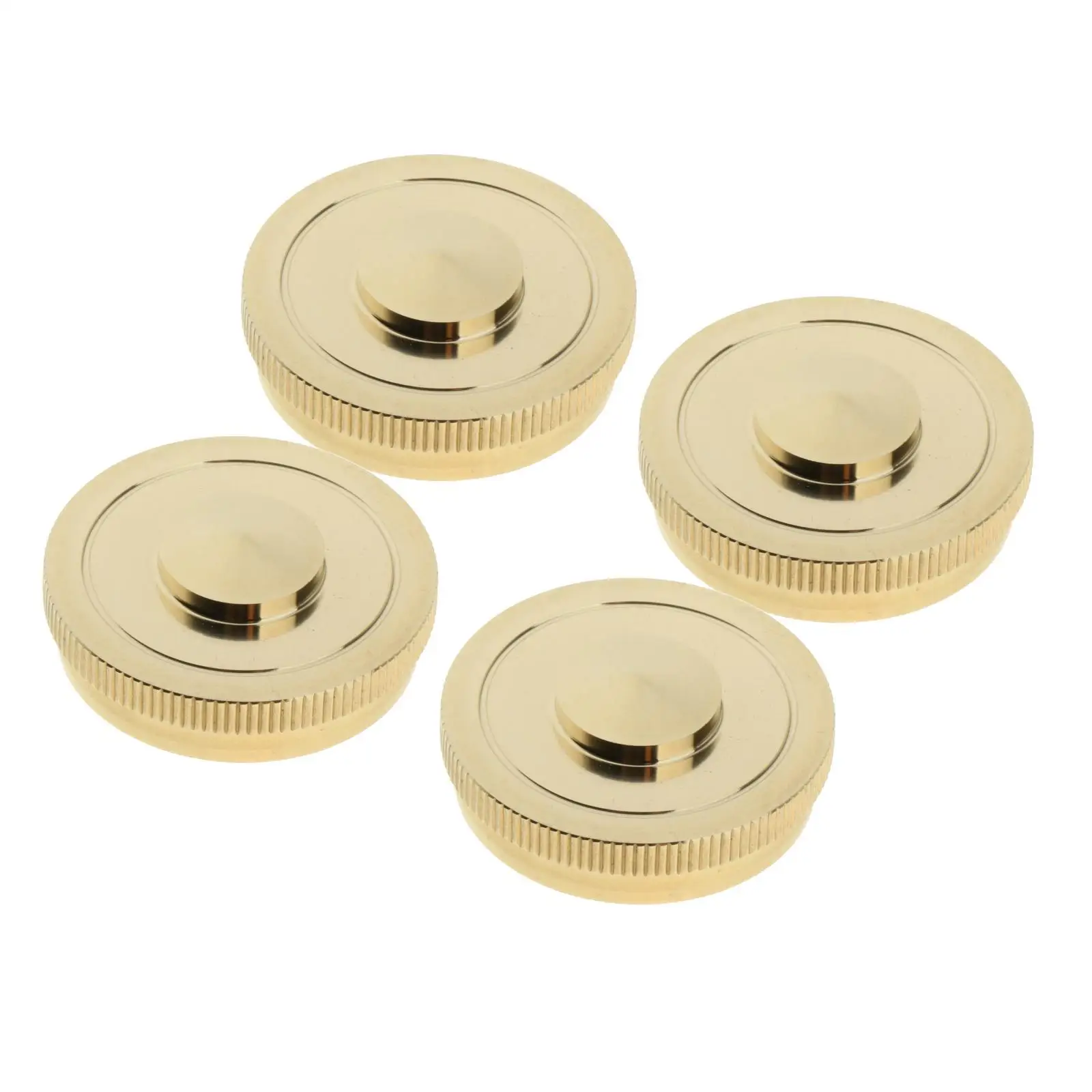 4 Pieces Metal Golden Cylinder Lower Cover Caps Parts for French Horn DIY