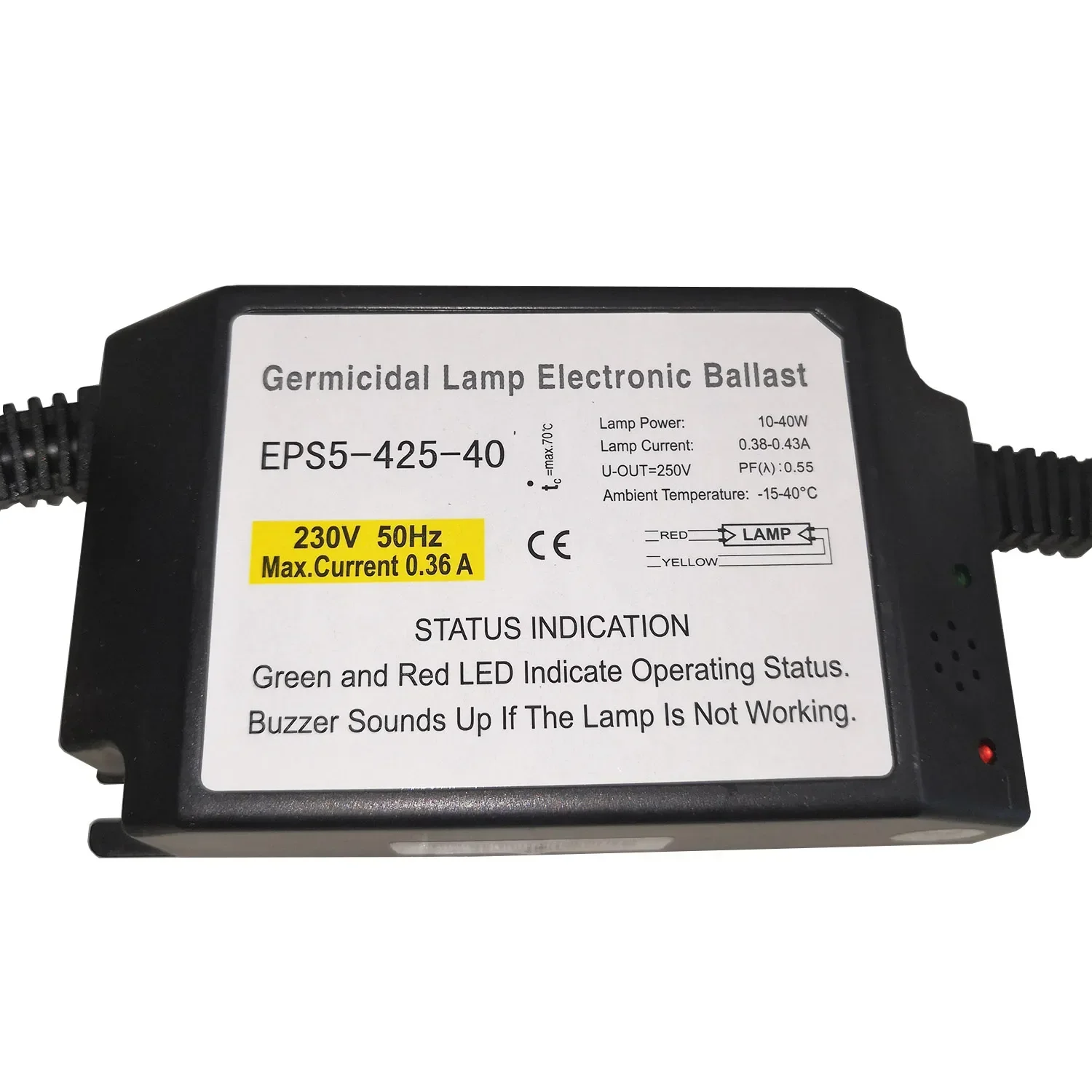 EU Standard Germicidal Lamp Electronic Ballasts UV Ballast With Buzzer Sounds Alarm Function IP60 EPS5-425-40 RW5 CE Certificate