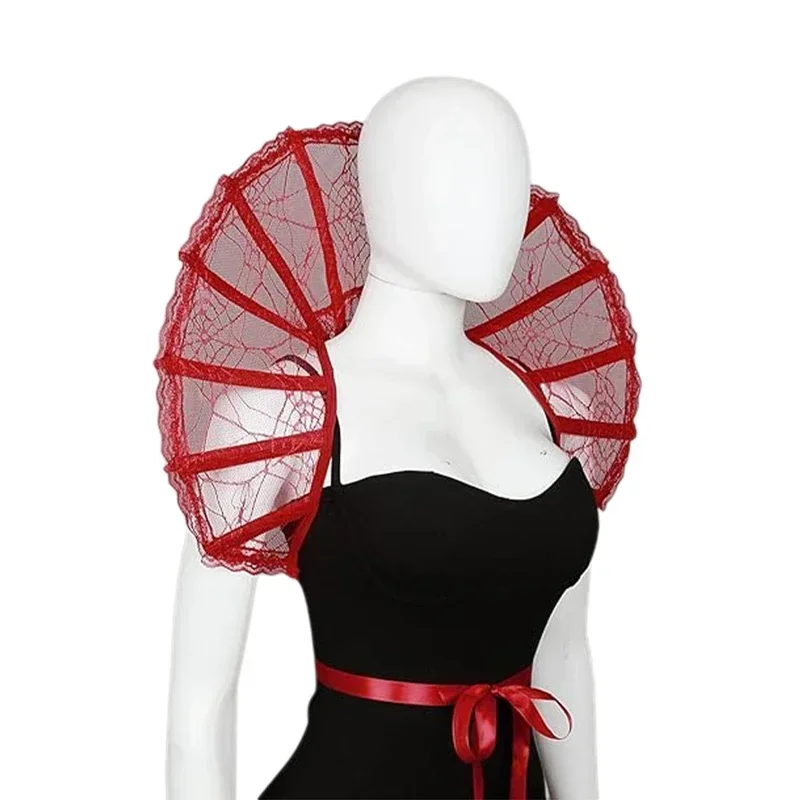 

Gothic Stand Collar Lace Cloak Medieval Retro Boned Capes Women Halloween Witch Cosplay Props Party Dress Up Costume Accessories