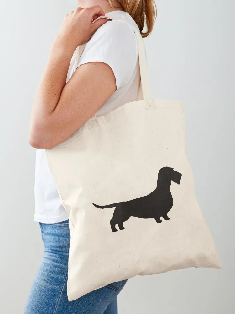 

Wirehaired Dachshund Silhouette(s) Tote Bag Women's beach bags reusable shopping bags the tote bag handbag