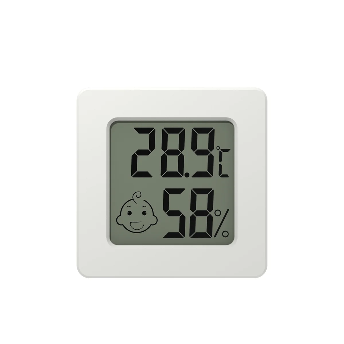 Mini LCD Digital Thermometer Hygrometer Temperature Meter Humidity Sensor Weather Station Button Set with Battery White