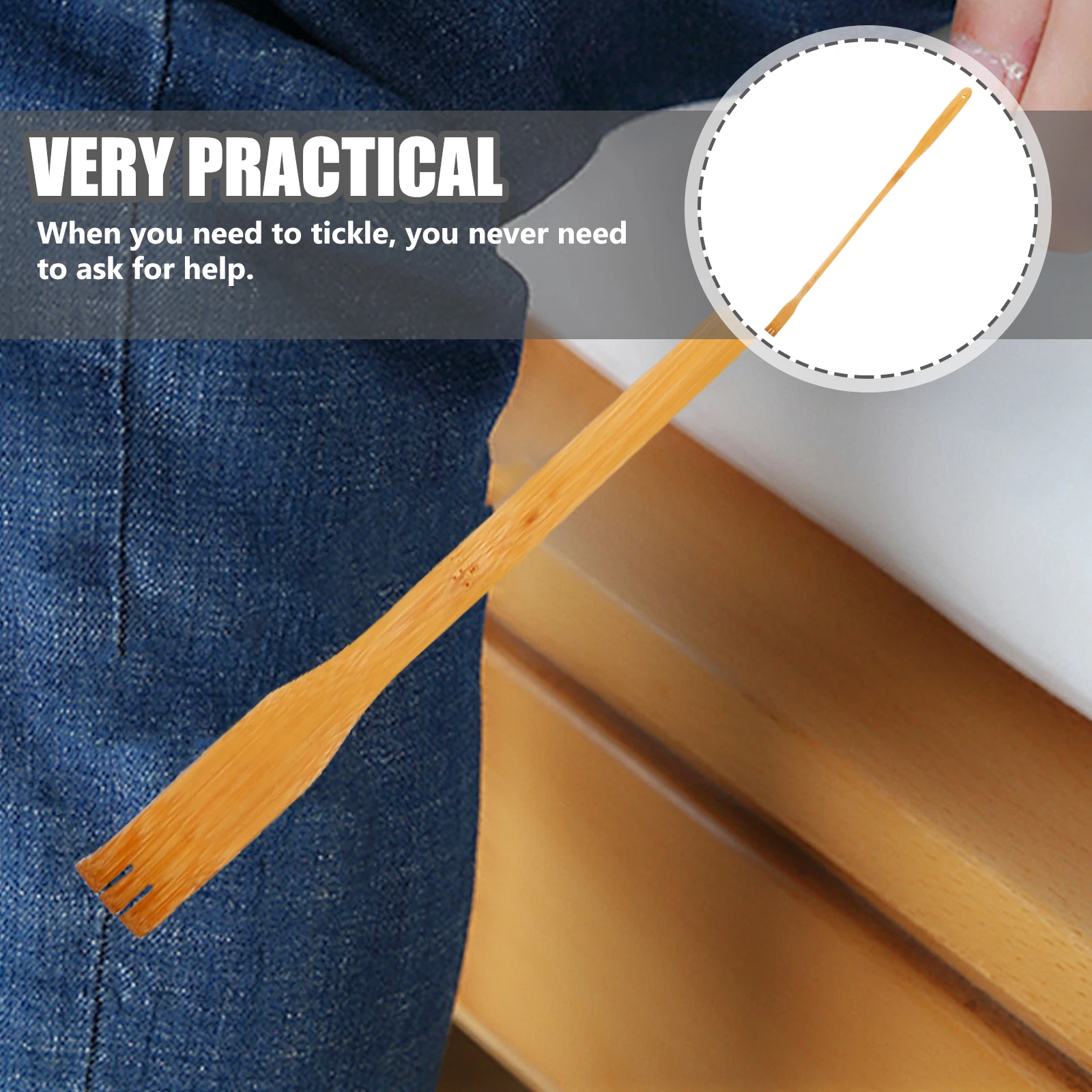 

Ergonomic Bamboo Back Scratcher Long Handle Wood Manual Scratch Tool for Back Itching Relief Adult Gift