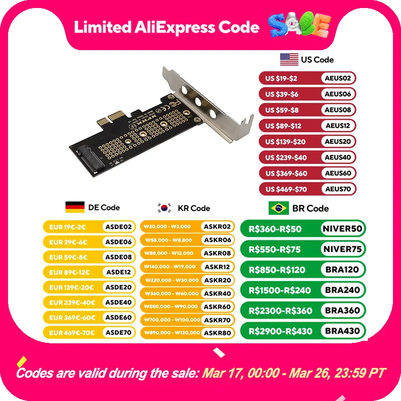 PCIe To M2 NVME Adapter Card PCIe X1 2Port NVME M Key SSD Converter M.2 PCI Express X1 Adapter Expansion Card Riser