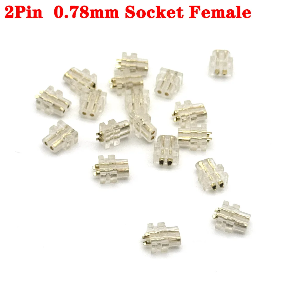 

1000pcs Electricity Wire Connector 0.78mm 2pin Famale Socket Temperature Resistance POM Earphone Adapter for UE KZ QDC ZSN CCA