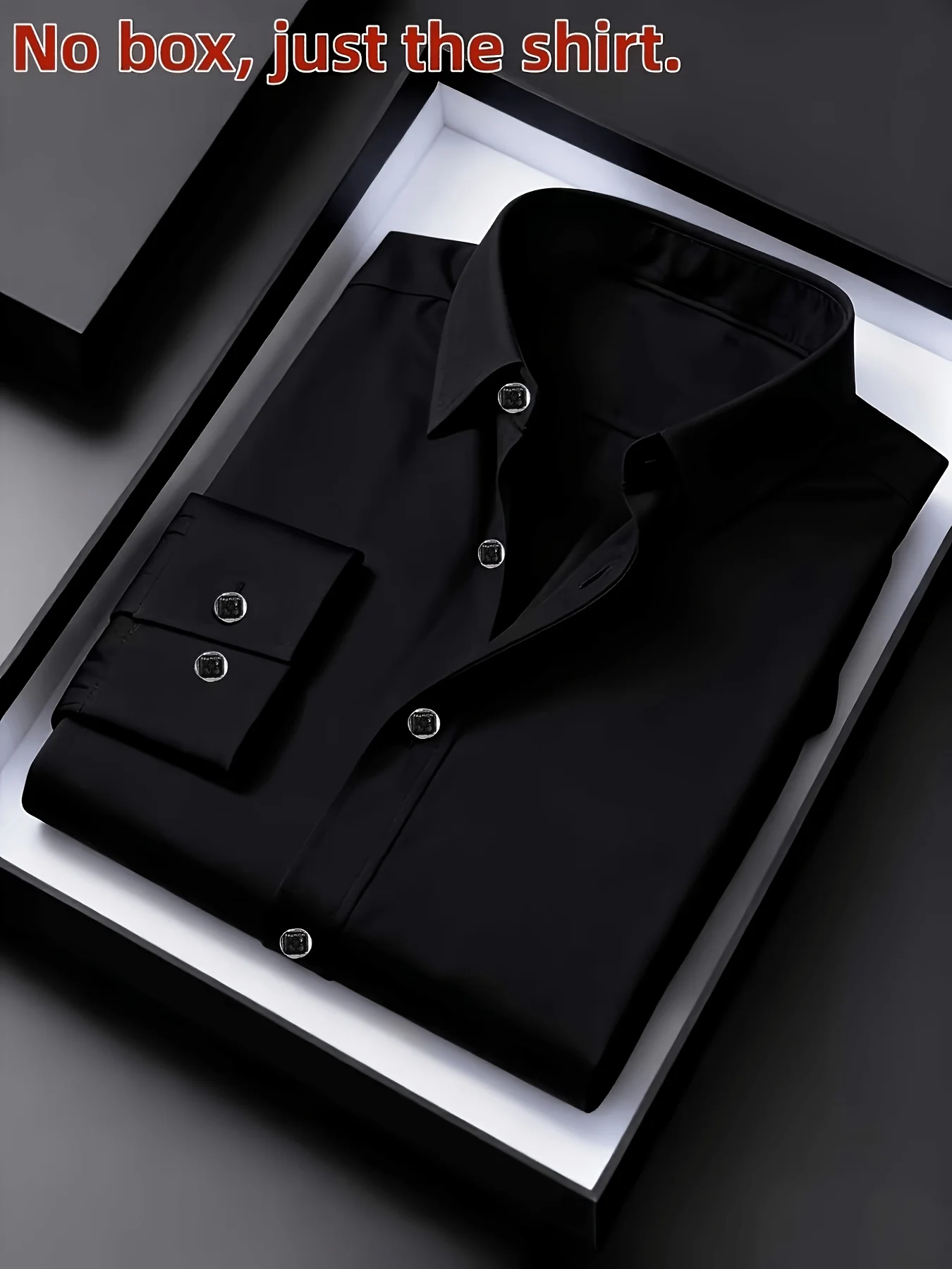 Men'S Elegant Black Long-Sleeve Geometric Pattern Shirt - Slim Fit, Lightweight Polyester Fabric, Suitable for Casual And Fo view 4