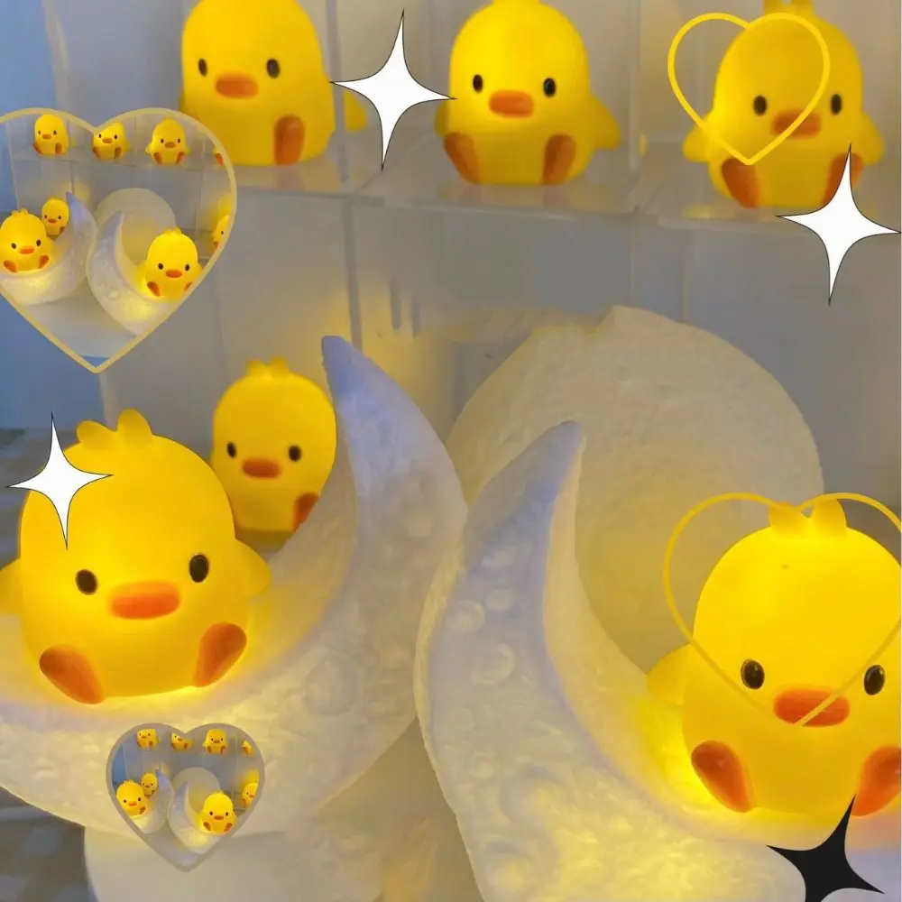 سطح المكتب زخرفة LED بطة ضوء الليل سيليكون الكرتون النوم مصباح مضحك الإبداعية أباجورة طفل الأطفال طفل