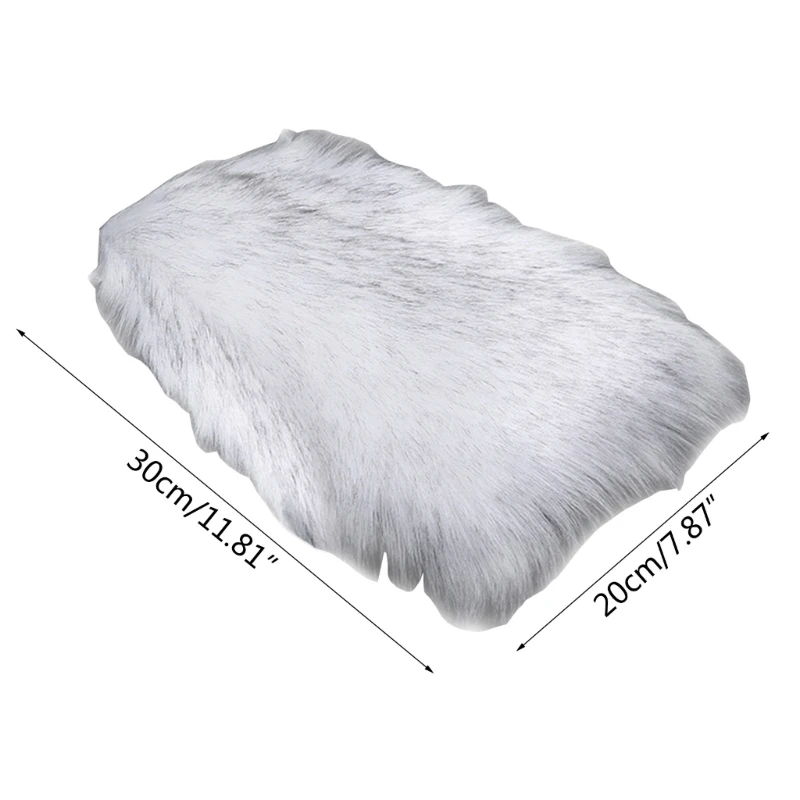 

U90C Universal Fur Plush Sheepskin Center Console Cover Furry Warm Fluffy Wool Truck SUV Furry Armrest Cover Car Accessories