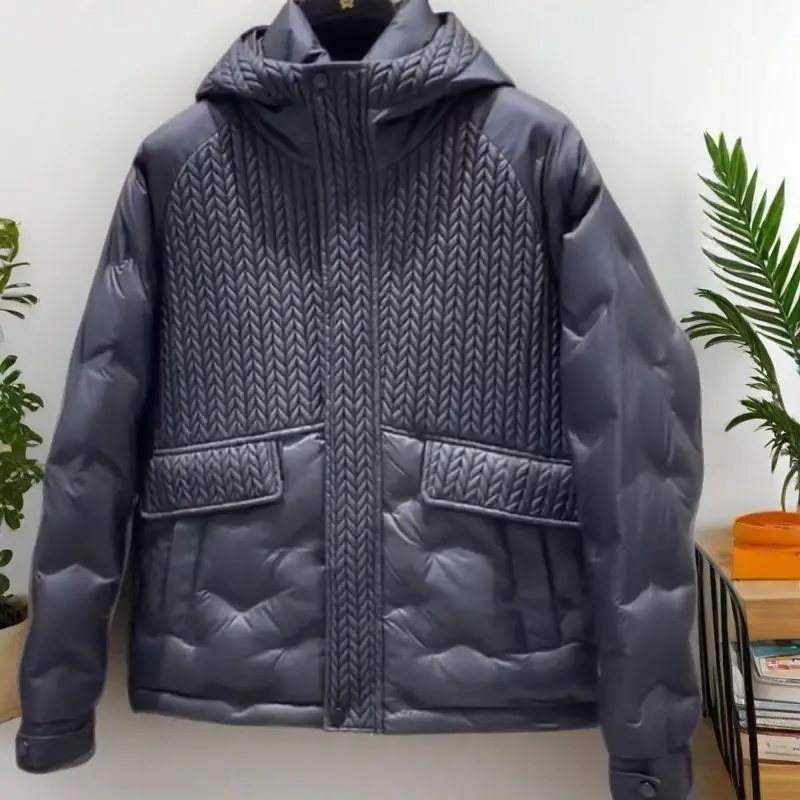 Winter Warm Puffer Jacket Men's Down Coat Zipper Long Sleeve Top Quilted White Duck Down Outerwear Men Clothing Trendy Jacket