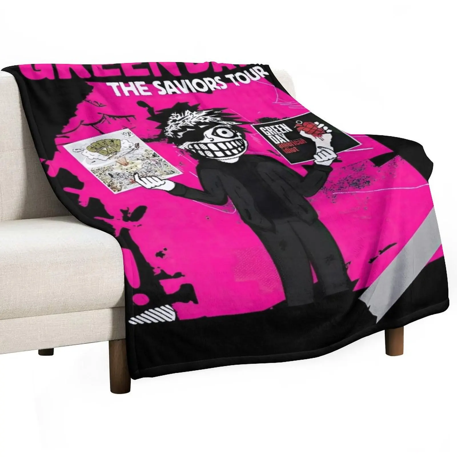 Green Day Tour Throw Blanket Luxury St Cute Plaid Blankets