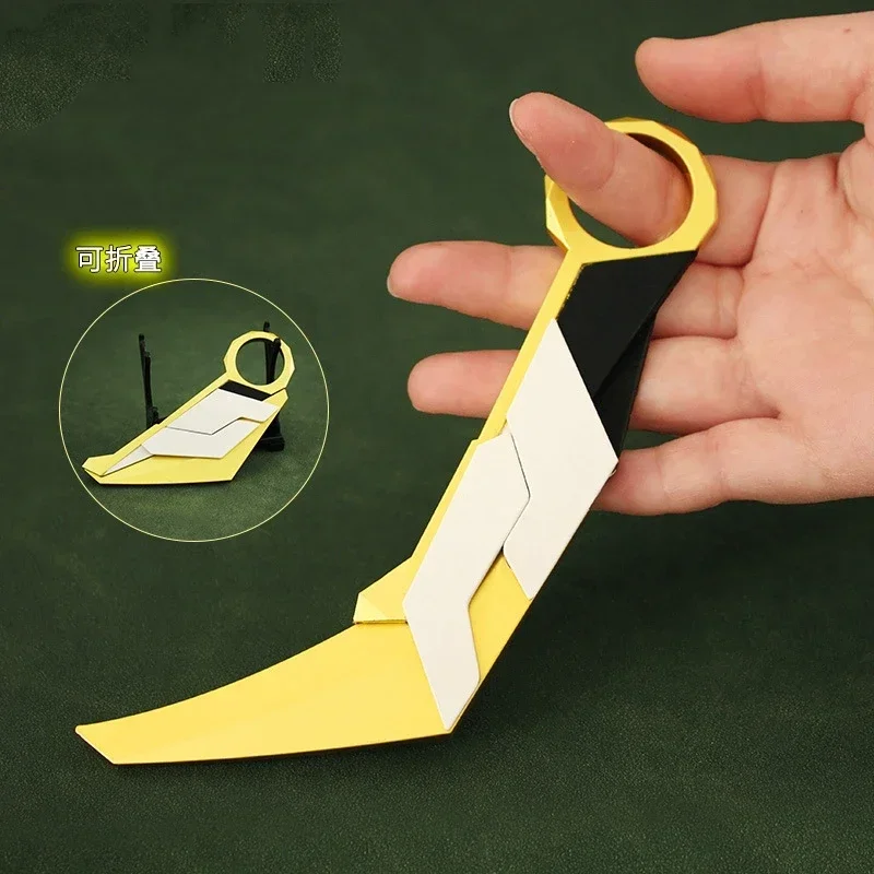 Valorant Knife Game Peripheral Toys Folding Claw Knife Full Metal Static Cosplay Weapon Model Crafts Keychain Pendant Gift 22cm