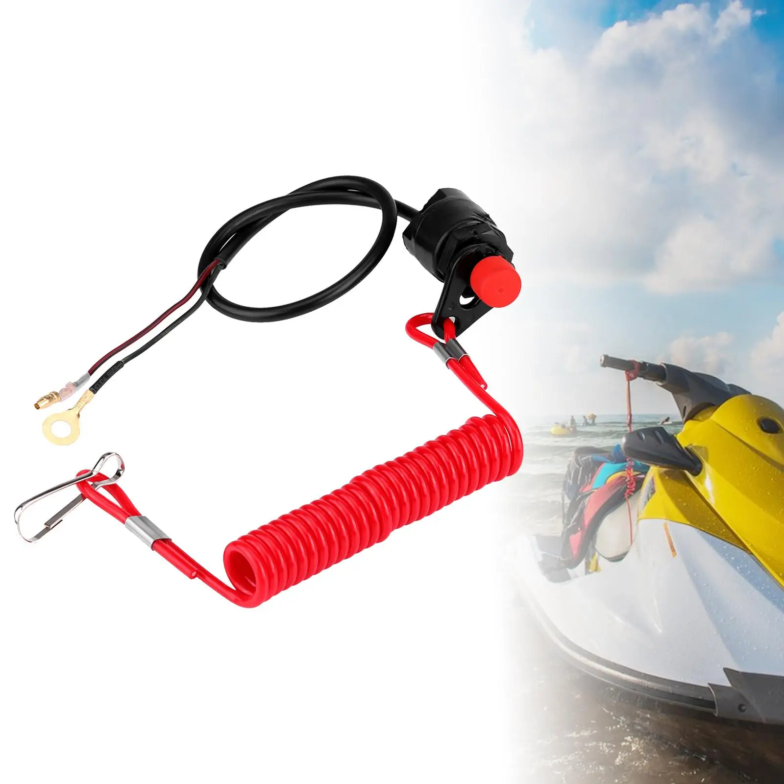 

Boat Emergency Stop Kill Switch Lanyard Wear Resistant Engine Motor Accessory for Outboard Use