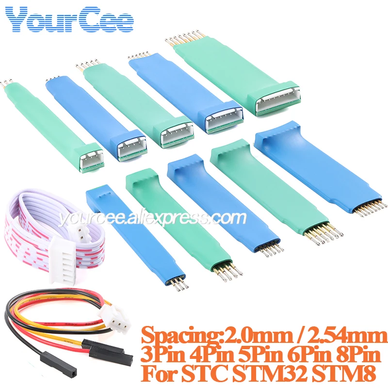 2.0 مللي متر 2.54 مللي متر اختبار إبرة 3P 4P 5P 6P 8P دبوس الربيع إبرة برنامج دعم STC STM32 STM8 آلة حرق برنامج متحكم صغير