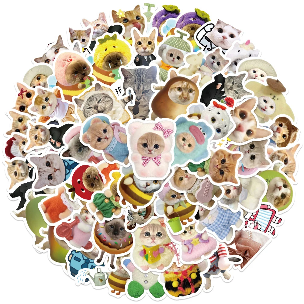 

10/30/50pcs Kawaii Cats Stickers Toys Cute Kitten Cartoon Decals Kids Toys DIY Laptop Scrapbook Stationery Funny Sticker Packs