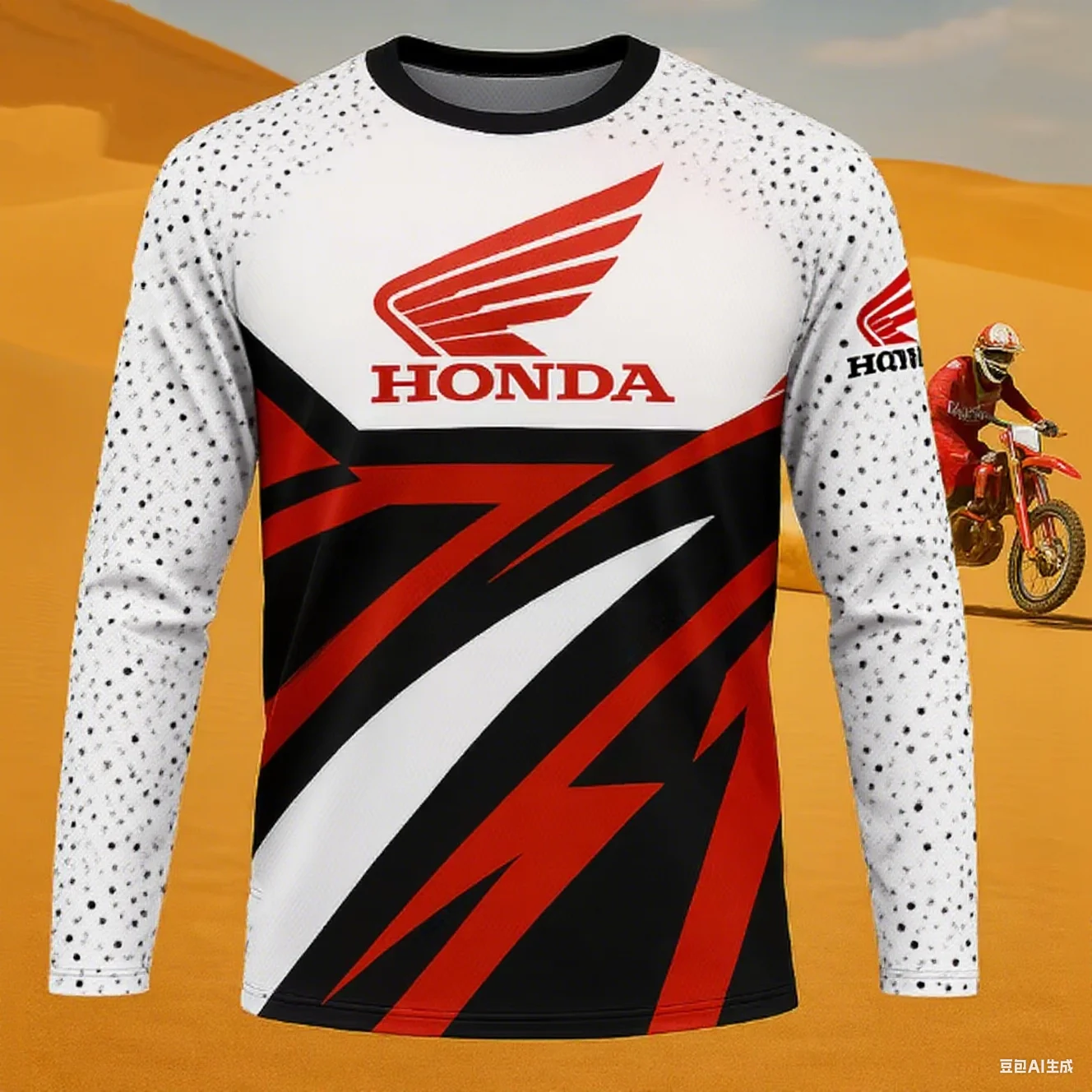 جديد على الطرق الوعرة دراجة نارية ركوب تي شيرت التجفيف السريع تنفس طويلة الأكمام للرجال والنساء هوندا ركوب قمم تي شيرت #2