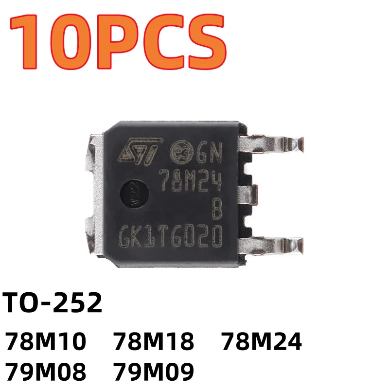 10PCS  L78M24CDT 78M10 78M18 79M08 79M09 79M09 TO252  Brand new 24V 0.5A linear regulator patch