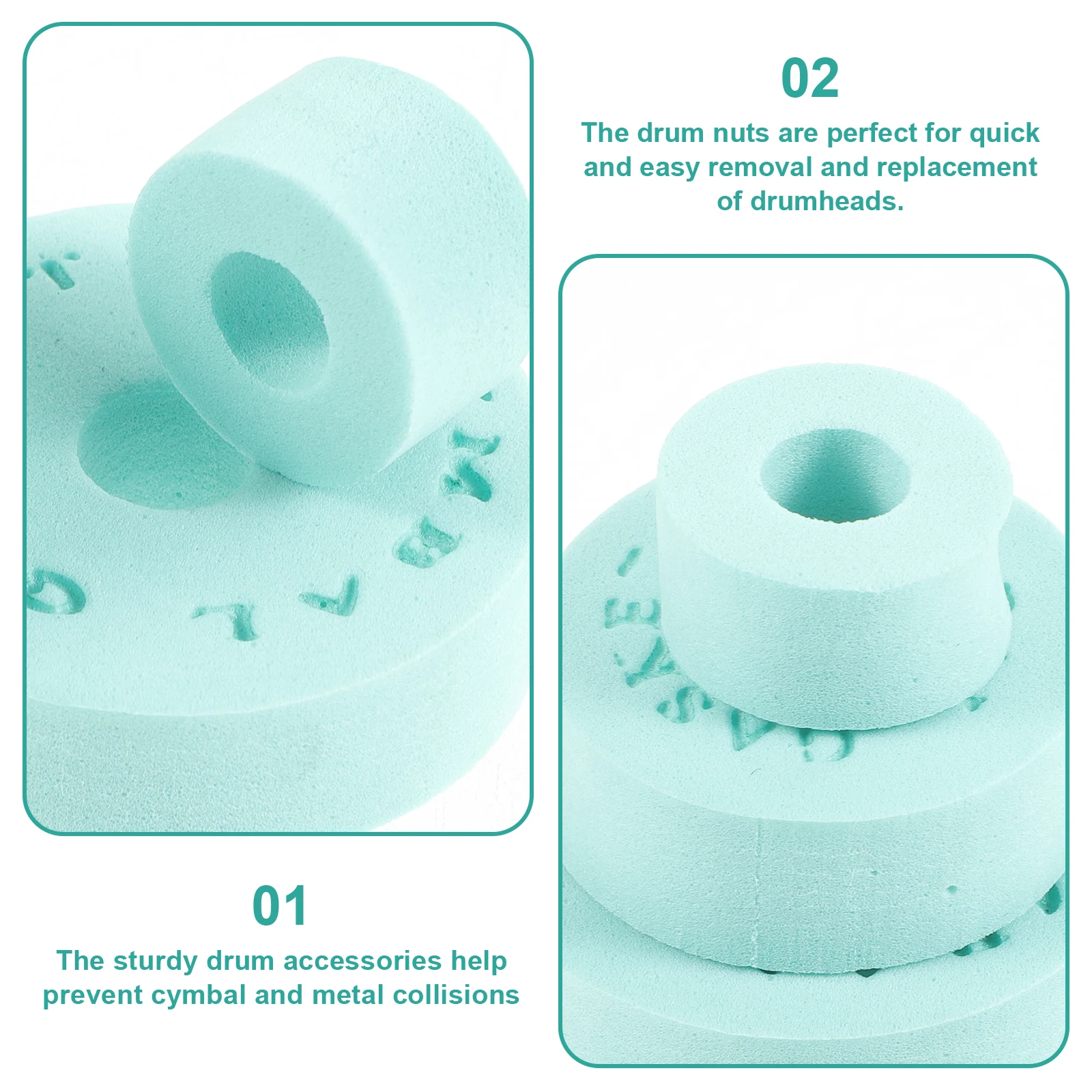

1 Set Eva Cotton Kit Pad Cymbal Gasket Sleeve Non-Slip Washer Stand Tube Clutch Hi Hat Drum Supplies For Drum Set Accessories