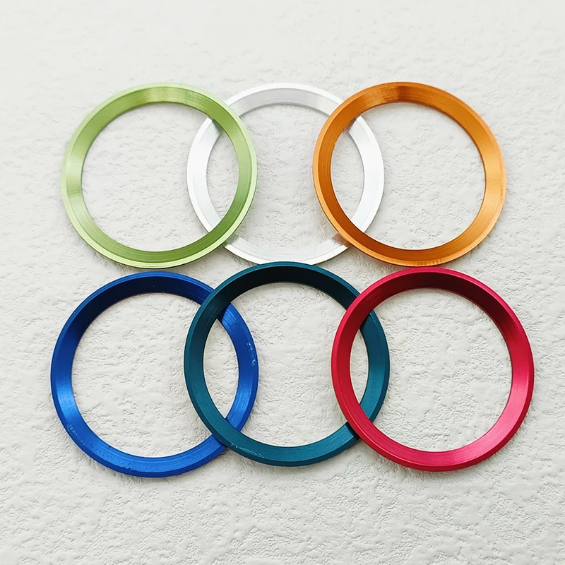 38 مللي متر x 30.6 مللي متر منحني ساعة ألومنيوم الحافة إدراج صالح ل NH35 NH36 SKX007 SKX009 GMT SUB ساعة حافظة 2-22 ساعة حلقة استبدال أجزاء #6