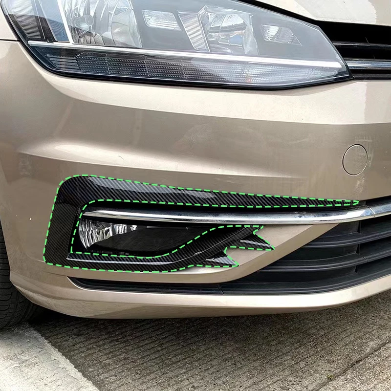 For VW Golf 7 MK7 Golf7 MK7.5 VII 2017-2019 Facelift Front Bumper Fog Light Grille Cover Trim Wind Knife Razor Style Canards Kit